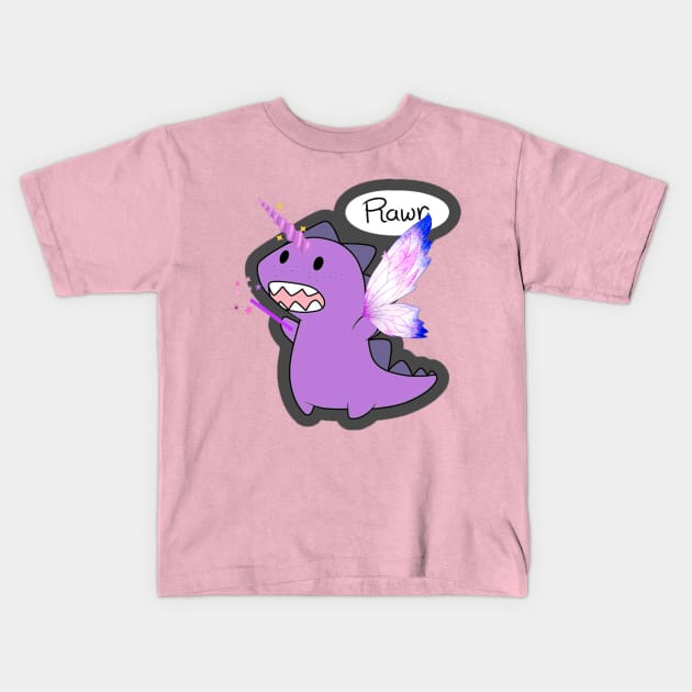 Fairy Dinosaur Rawr Kids T-Shirt by Inviticus